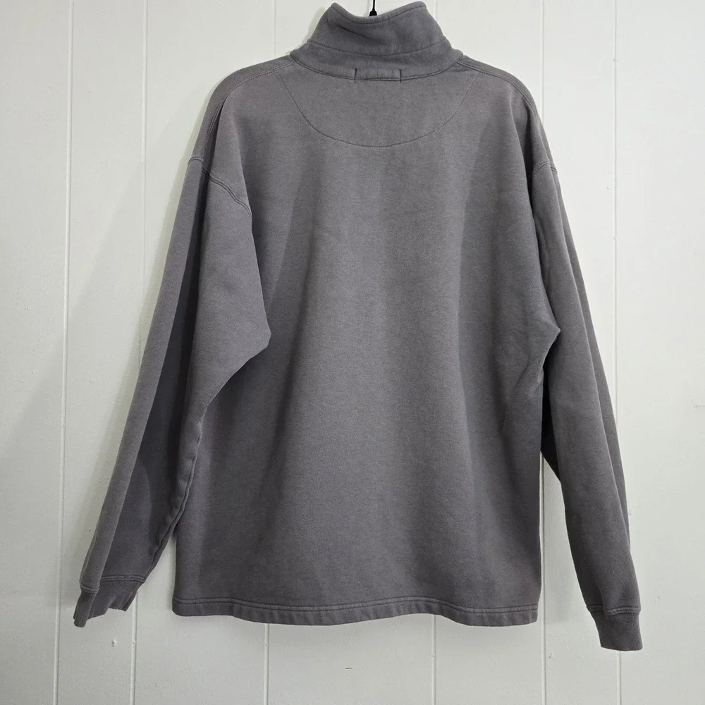 VTG 1989 Banana Republic Quarter Zip Sweatshirt Men XL Gray Long Sleeve Pullover